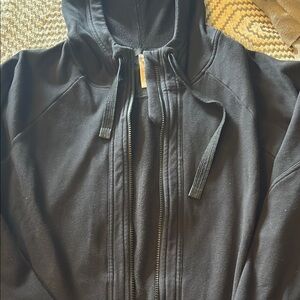 Black Hooded Zip-Up Jacket